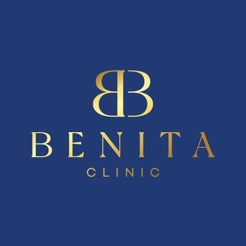 โลโก้ Benita Clinic บนพื้นหลังสีน้ำเงิน
